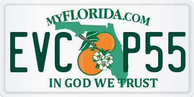 FL license plate EVCP55