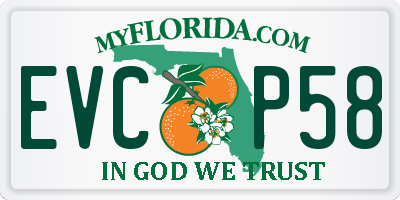 FL license plate EVCP58