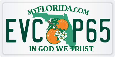 FL license plate EVCP65