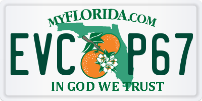 FL license plate EVCP67