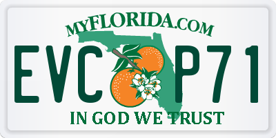 FL license plate EVCP71