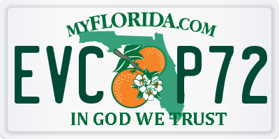 FL license plate EVCP72