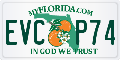 FL license plate EVCP74