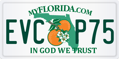 FL license plate EVCP75