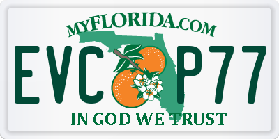 FL license plate EVCP77