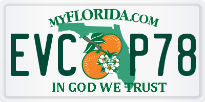 FL license plate EVCP78