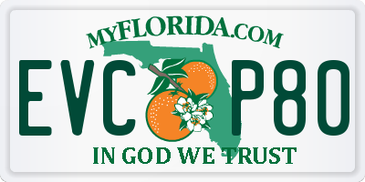 FL license plate EVCP80