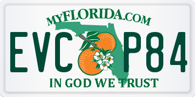 FL license plate EVCP84