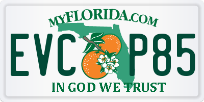 FL license plate EVCP85