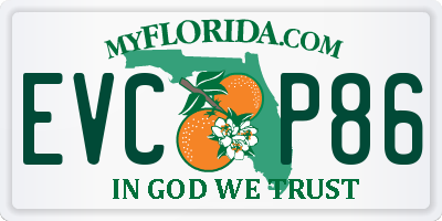 FL license plate EVCP86