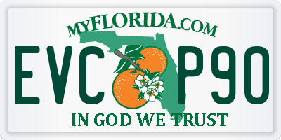 FL license plate EVCP90
