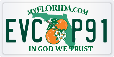 FL license plate EVCP91