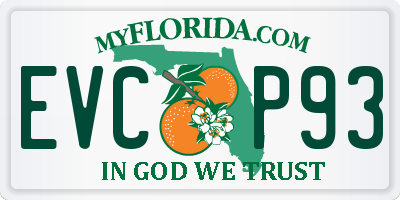 FL license plate EVCP93