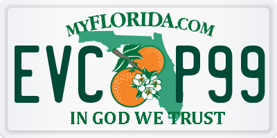 FL license plate EVCP99