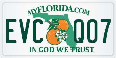 FL license plate EVCQ07
