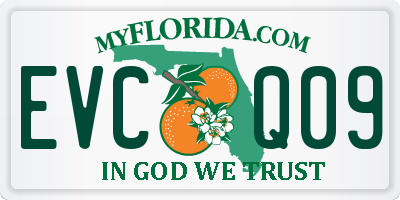 FL license plate EVCQ09