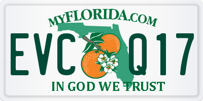 FL license plate EVCQ17