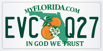 FL license plate EVCQ27