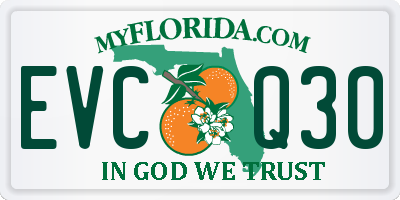 FL license plate EVCQ30