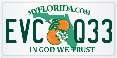 FL license plate EVCQ33