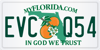 FL license plate EVCQ54