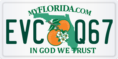 FL license plate EVCQ67
