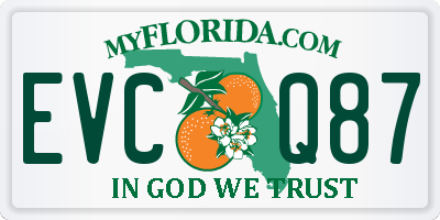 FL license plate EVCQ87