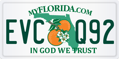 FL license plate EVCQ92