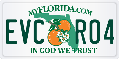 FL license plate EVCR04