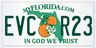 FL license plate EVCR23