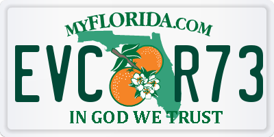 FL license plate EVCR73