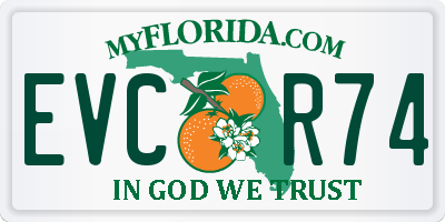 FL license plate EVCR74