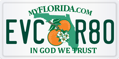 FL license plate EVCR80