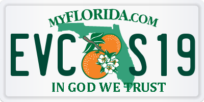 FL license plate EVCS19