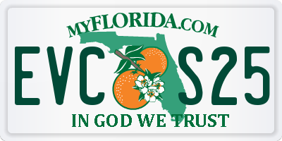 FL license plate EVCS25