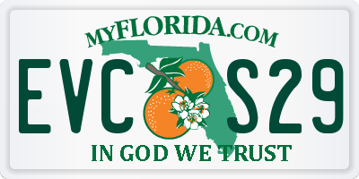 FL license plate EVCS29