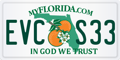 FL license plate EVCS33