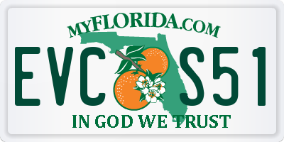 FL license plate EVCS51