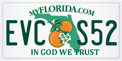 FL license plate EVCS52