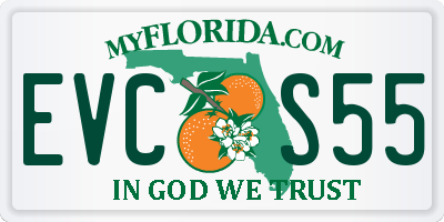 FL license plate EVCS55
