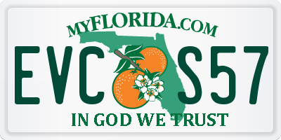FL license plate EVCS57