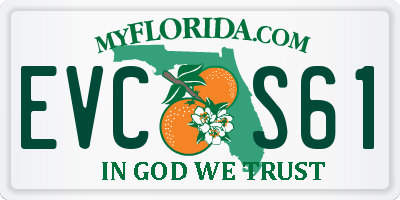FL license plate EVCS61