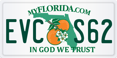 FL license plate EVCS62