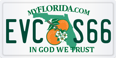 FL license plate EVCS66