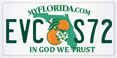 FL license plate EVCS72