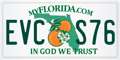 FL license plate EVCS76