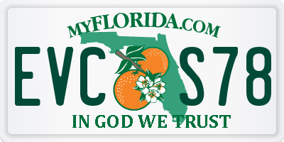 FL license plate EVCS78