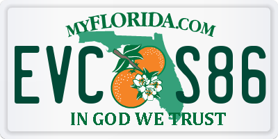 FL license plate EVCS86
