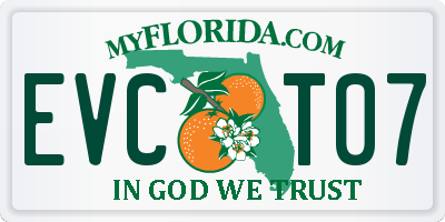 FL license plate EVCT07