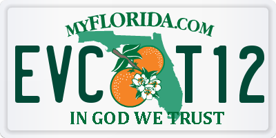 FL license plate EVCT12